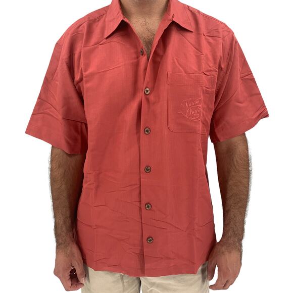 NATIVE OUTFITTERS Camp Shirt Size M New $99 Red Rust Coral Hogfish Boating Water - Picture 2 of 10